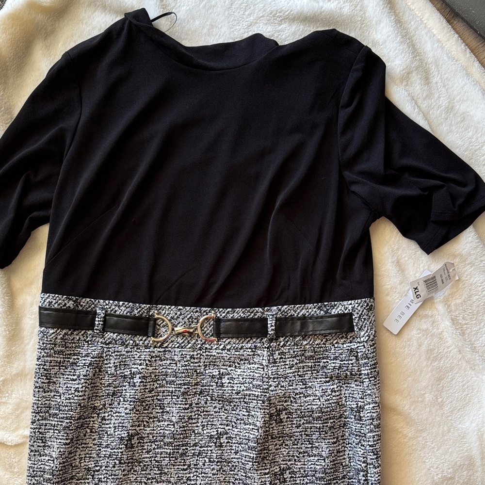 Robbie Bee Black and White Textured Dress NWT size XL